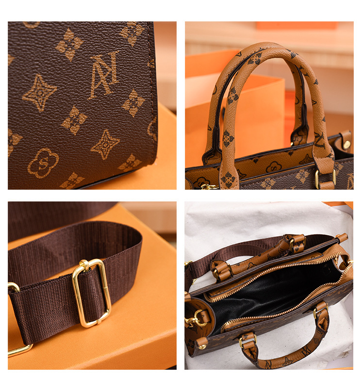 Tote Bag Små bokstavutskrift Retro håndholdt dameveske Populær allsidig høykvalitets One Shoulder Crossbody Bag Selection_voghion.com