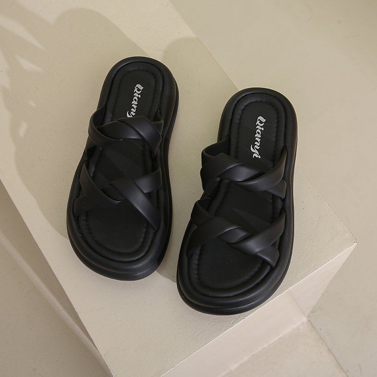 Plateau-Sandalen für Damen – Komfort-Sandalen mit Cloud-Cushion-Muster für Damen (dicke Sohle und strandtaugliche Sommer-Flip-Flops)_voghion.com
