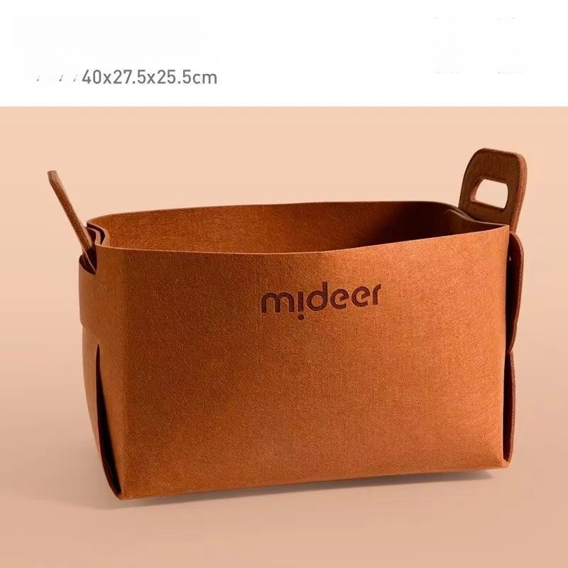 Mideer Basket Large Capacity Wool Felt Storage Bin Miscellaneous Organizer Children's Toys Foldable Bag For Home Use_voghion.com