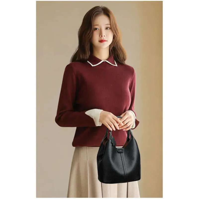 Borsa a mano in stile francese, di alta qualità, da donna, nuova, piccola, versatile, in morbida pelle, alla moda, a tracolla_voghion.com