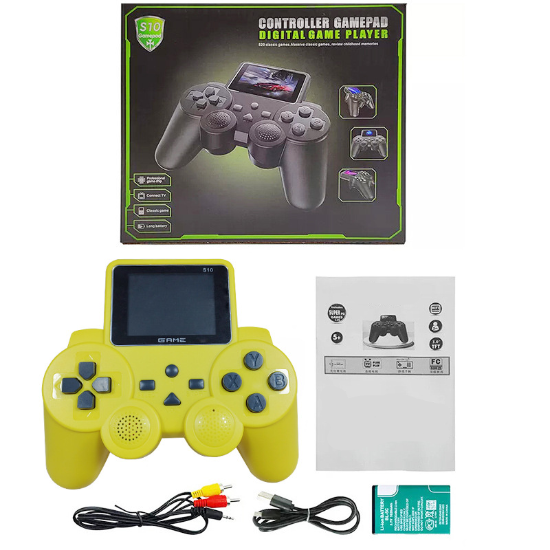 Console portatile S10 FC Personaggio Avventura 520 Giochi Giocattolo per bambini Gioco TV per giocatore singolo e doppio_voghion.com