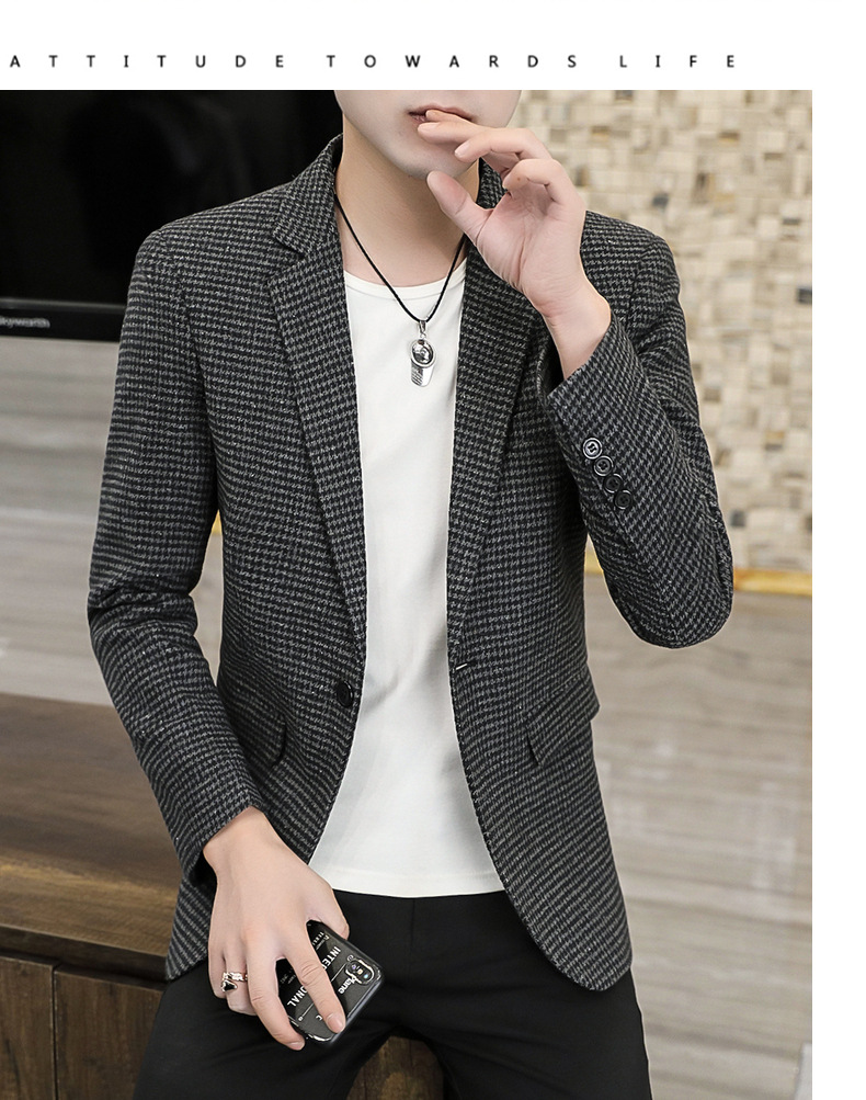 2024 nuovi abiti da uomo in stock piccoli abiti stile coreano moda plaid giacca casual da uomo all'ingrosso_voghion.com