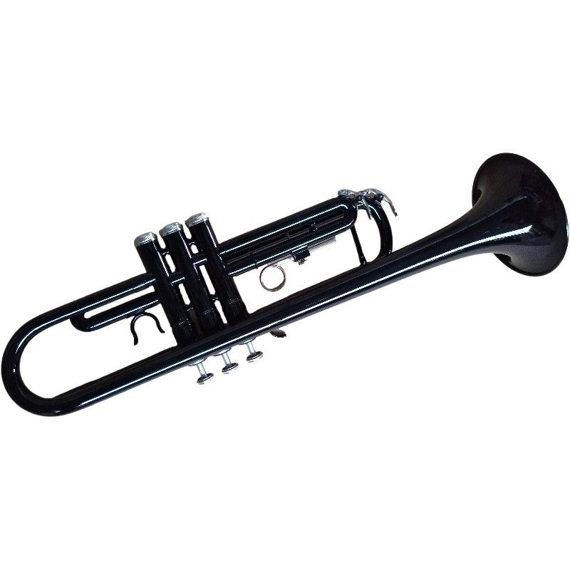 Blechblasinstrument Trompete für Anfänger, abgestufte schwarze Farbe, B-Dur-Band-Performance_voghion.com