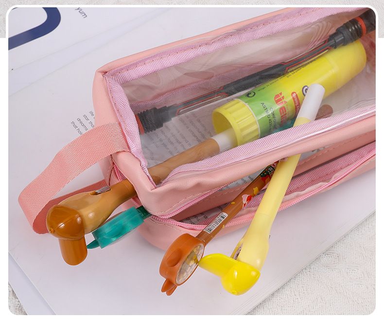 Penar transparent cu dublu strat, capacitate mare, lapte și sare, Ins, japonez, liceu și școală primară, stilou de stocare cu valoare ridicată a culorii_voghion.com