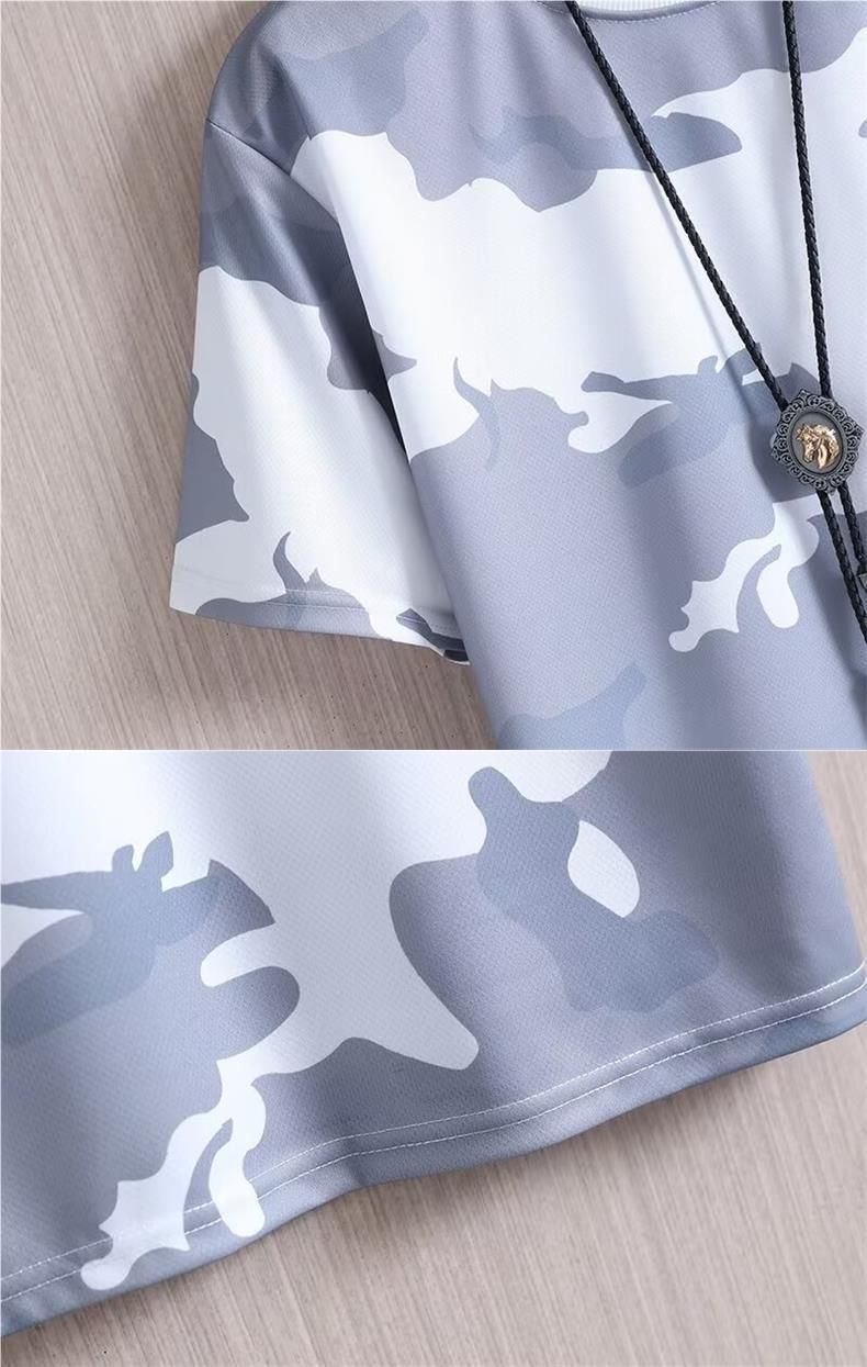 Sportanzug Sommer Dünne Herren Übergroße Mollige Kurzarm T-Shirt Shorts Laufen Fitness Sportswear_voghion.com