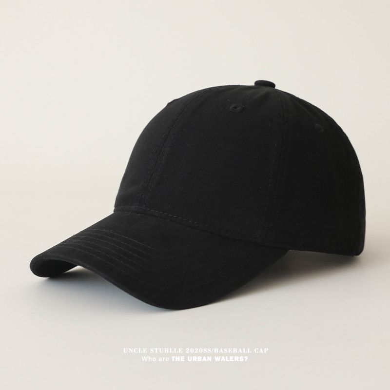 Gorra de béisbol de algodón puro con diseño de pico de pato: diseño ensanchado y profundo para rostro pequeño, gorra unisex ligera de color sólido para hombre y mujer._voghion.com