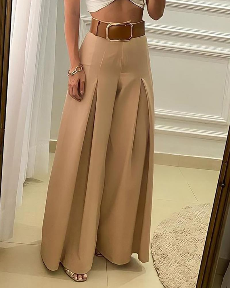 Bei Internet-Promis beliebte Hosen mit weitem Bein für Damen_voghion.com