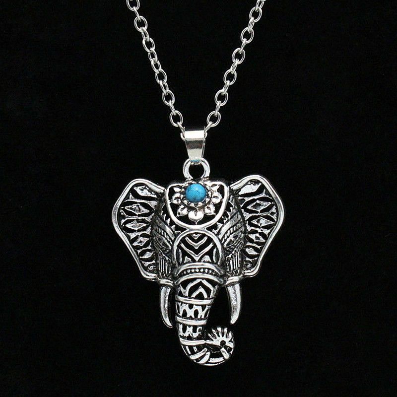 Necklaces New Retro Ethnic Bohemian Imitation Thai Silver Mascot Elephant Women's Necklace_voghion.com