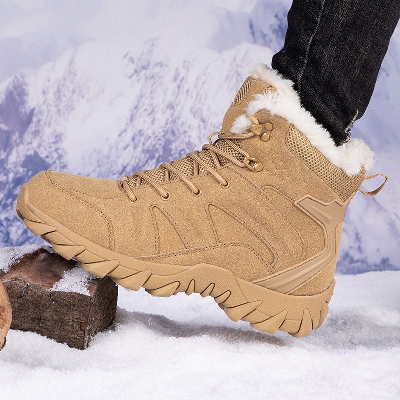 Men's Plus Size 2025 Fall/Winter New Snow Boots, Thickened Warm Cotton-Lined Shoes, Low-Top Boots._voghion.com