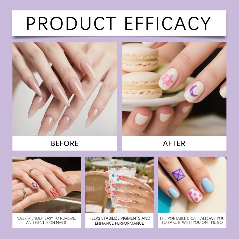 Pennarello per nail art multicolore, facile da usare, multiuso e fai da te, per unghie artistiche_voghion.com