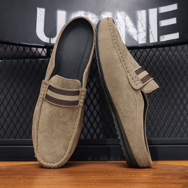 2025 Lefu Leichte Bean-Schuhe Neue Sommerschuhe für Herren, One Step British Style Atmungsaktive Casual Half Support 9D1d_voghion.com