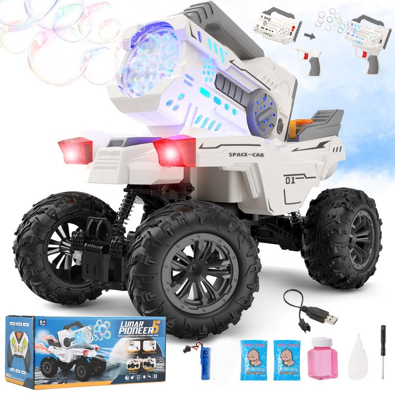 New Electric Remote Control Bubble Climbing Spray Chariot 2-in-1 Toy Launch Bubble Boy Toy_voghion.com