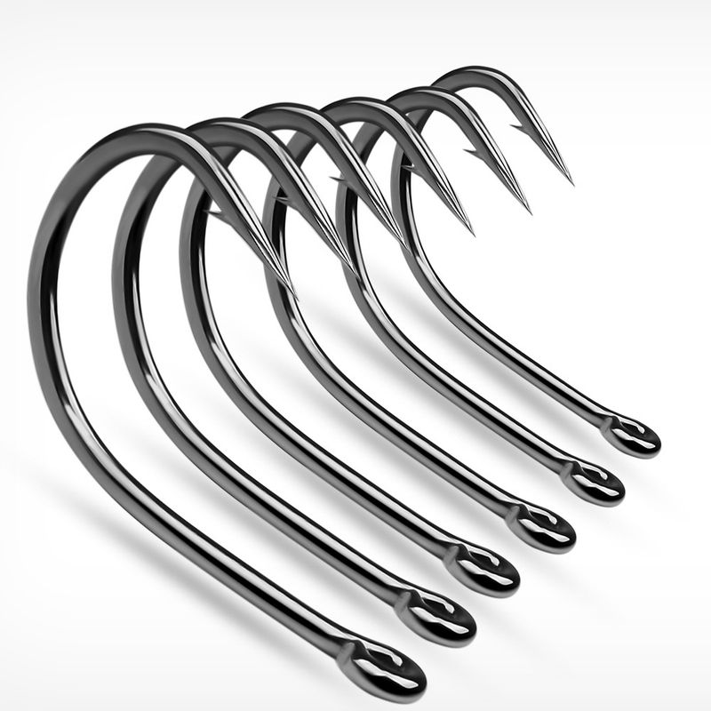Qianyou Black Tube Fishing With Holes, Barbed Blood Groove Hooks For Big Fish, Rock Sea Fishing, String Hooks, 100_voghion.com