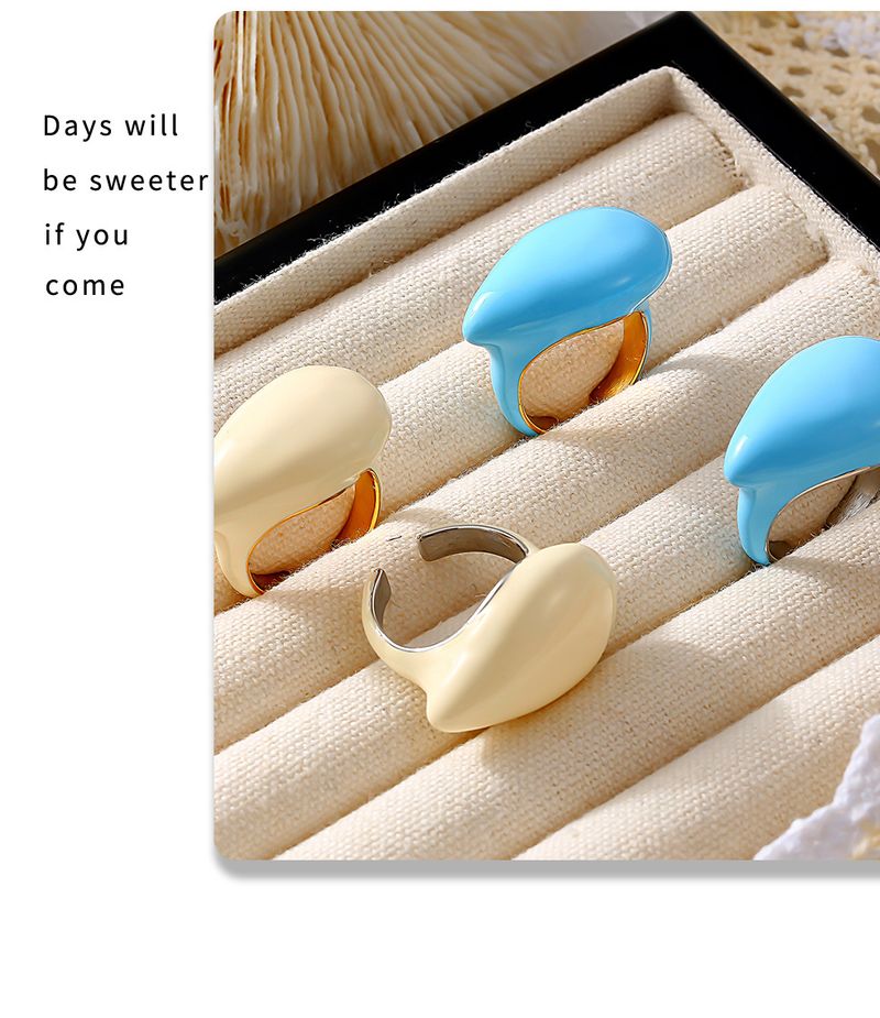 Fang Tang Personalized Design Drip Oil Drop Open Ring Female Niche Finger Tip Ring Ins Wind Hand Decoration_voghion.com