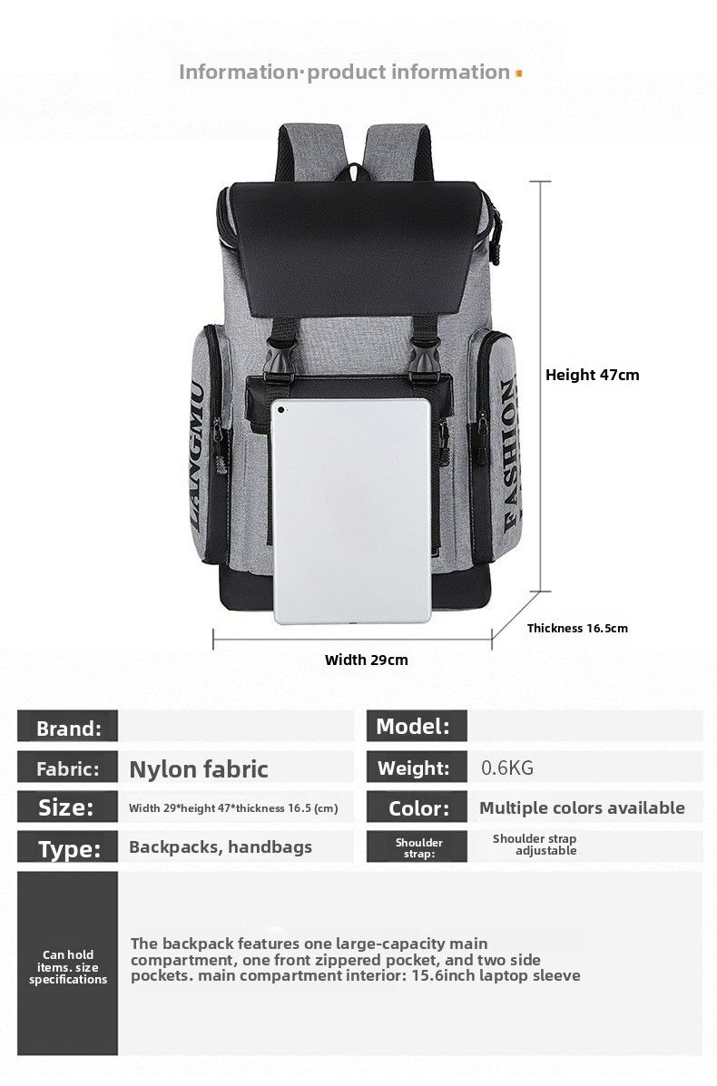 Large Capacity Computer Bag Backpack Men's Schoolbag Casual Multi-functional Backpack_voghion.com