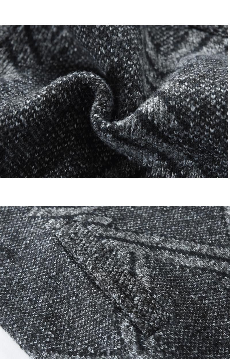 Men's slim fit stand up collar, thickened velvet geometric shape knitted sweater, plus size cardigan jacket_voghion.com