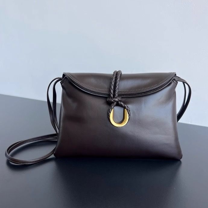 Nuova borsa a tracolla con doppia patta, texture di alta qualità, fibbia in metallo_voghion.com