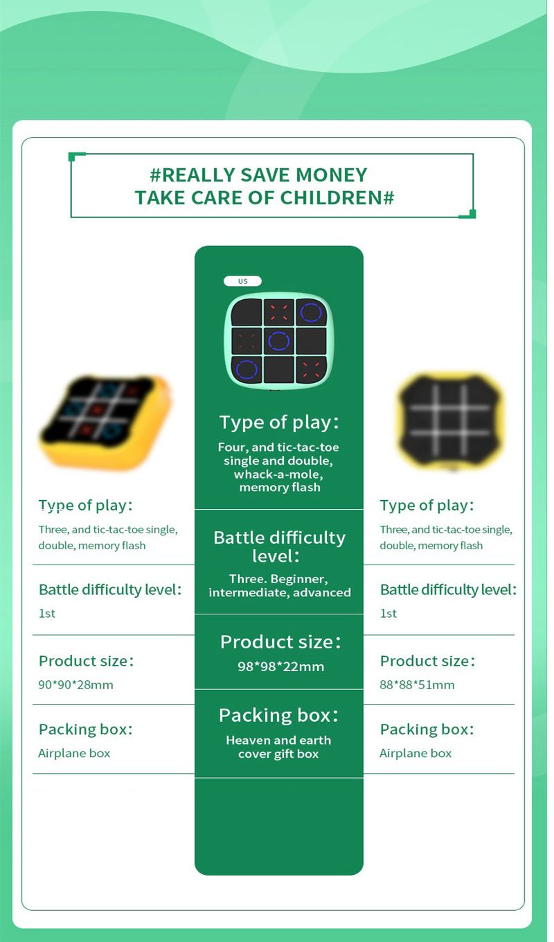 Set di gioco del tris 4 in 1 e 6 in 1 - Giocattolo educativo interattivo per bambini (3-6 anni) - Migliora le capacità visive, motorie e cognitive_voghion.com