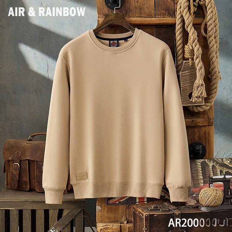 Herrenpullover aus hochwertigem Samt, schlicht, schwer, mit Rundhalsausschnitt und dicker Verarbeitung_voghion.com