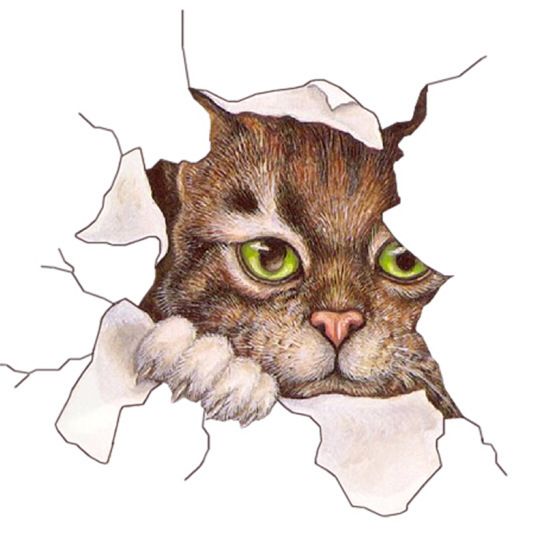 Kreativer, personalisierter 3D-Aufkleber mit süßer kleiner Katze, wasserdichte Abdeckung für Tür und Heck, kratzsimulierender Autoaufkleber_voghion.com