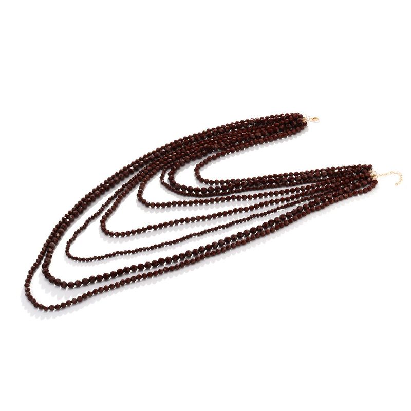 Collana di perline fatte a mano multistrato in stile etnico ZA con lunga catena a forma di cascata esagerata_voghion.com