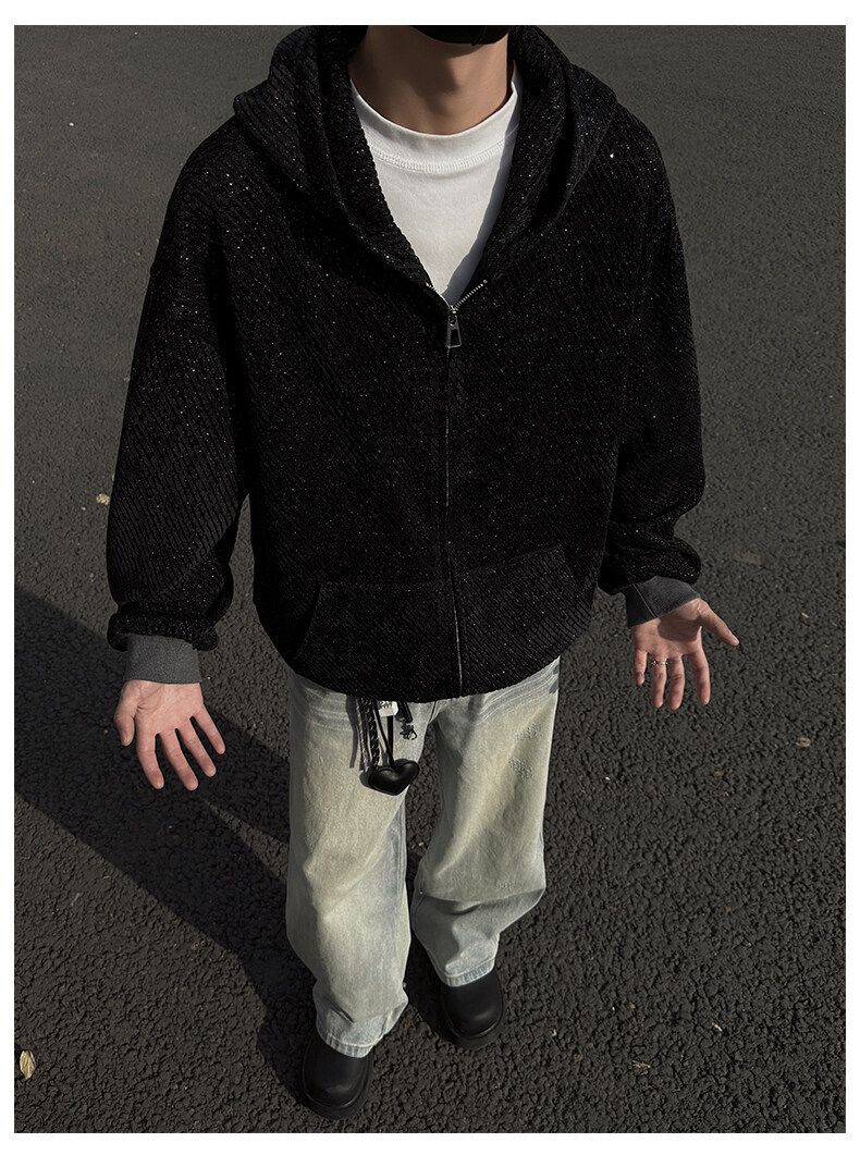 Cleanfit Zip-Up Hoodie voor heren – Vintage-geïnspireerd oversized sweatshirtjack voor casual streetwear_voghion.com