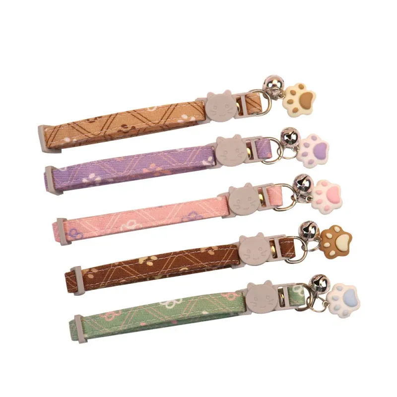 Adjustable Collar For Cats And Small Dogs With Paw Prints By PawParty Store_voghion.com
