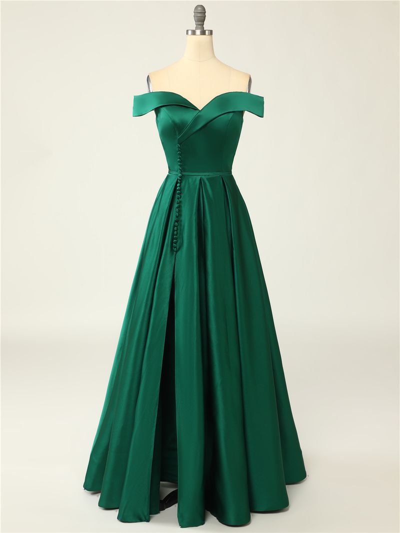 Dámské sexy svatební šaty s vysokým pasem, hlubokým V a rozparkem na jedno rameno, žádaným výprodejem, z měkkého saténu a dlouhé na zem_voghion.com