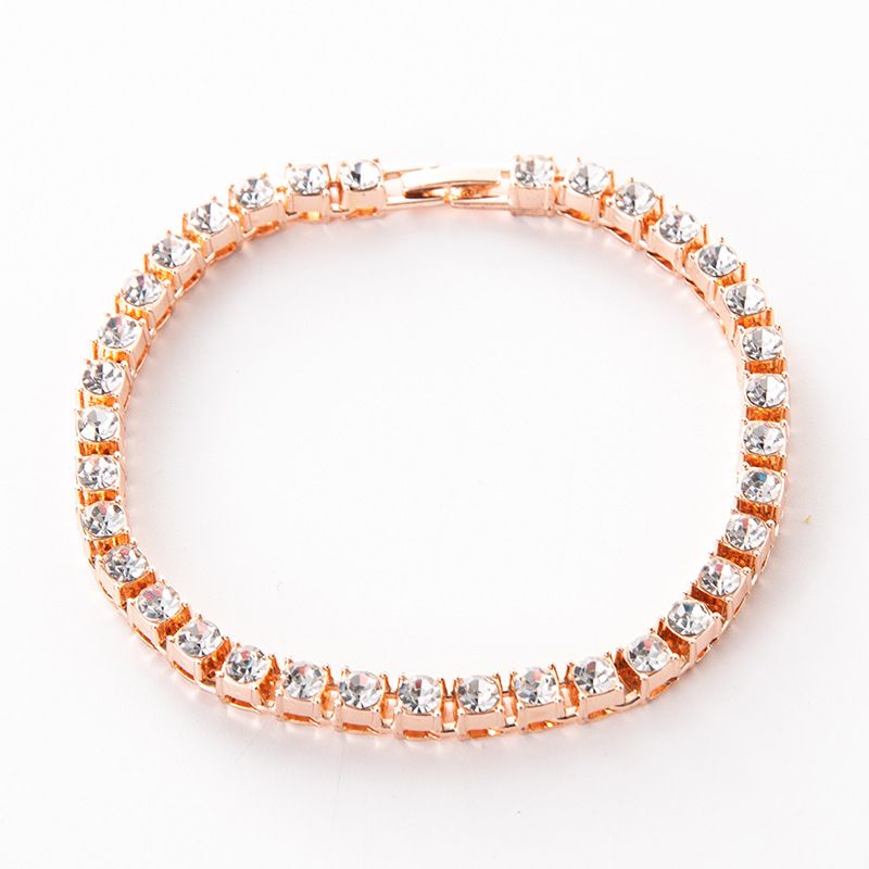 Modische Tenniskette im minimalistischen Stil mit 5 mm Strasssteinen, Fußketten aus Gold und Silber für Herren und Damen_voghion.com