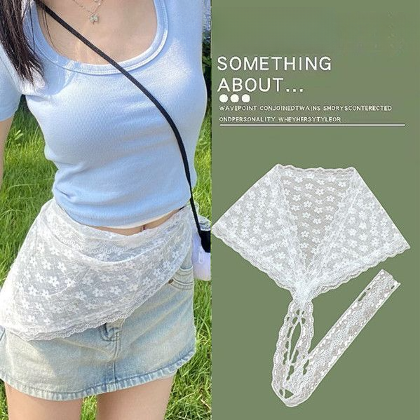 Korean 2025 New Spring Summer Heavy Lace Trim Shorts Apron Pants Skirt_voghion.com