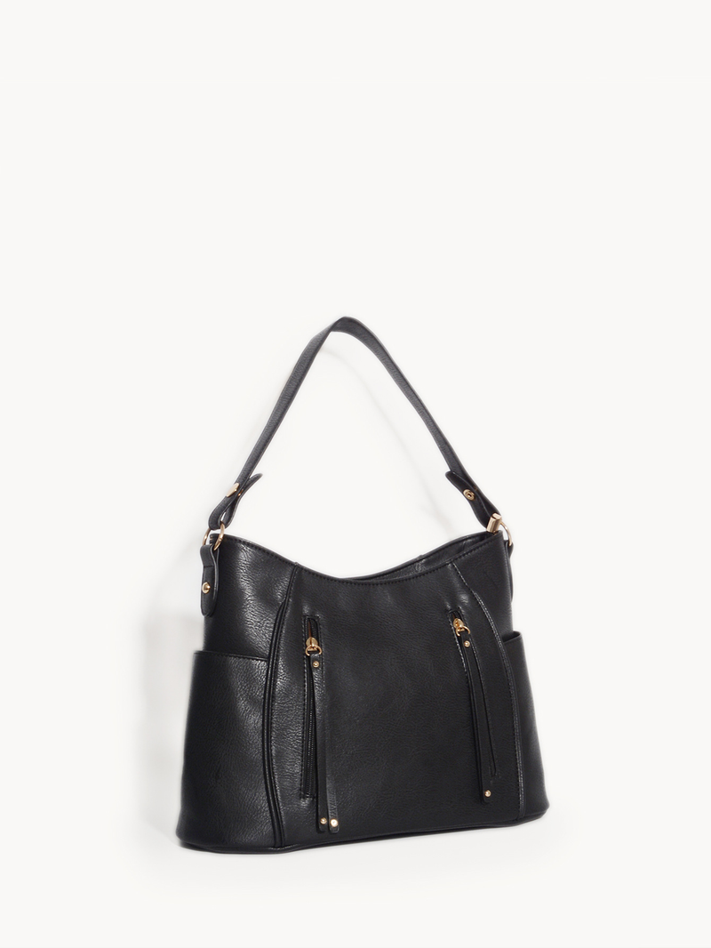 European and American retro tote bag double zipper tassel women's portable shoulder bag women's bag_voghion.com