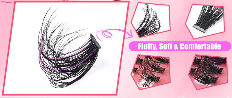 False Eyelashes New DIY Eyelash Book Segmented False Eyelashes D Curvature Single Cluster Hair Collection 30D/40D/80D/100D Eyelashes_voghion.com