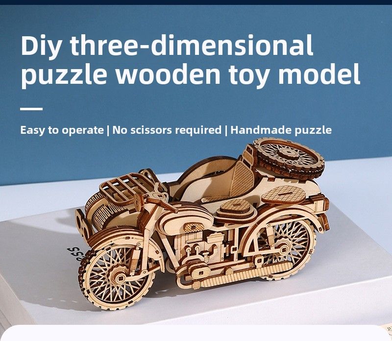 3D Holz dreidimensionale Puzzle Motorrad DIY Kinder pädagogisches Spielzeug Urlaub Party Geschenk Ornament_voghion.com