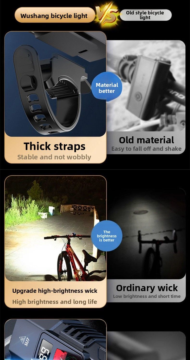 Dakese Mountain Bike High Brightness Night Riding Rechargeable Flashlight Bicycle Front Light Long Range Waterproof_voghion.com