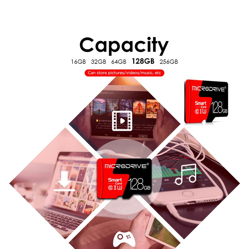 256GB Flash Drive 128GB V10 Micro Geheugen 32GB 16GB 8GB TF 4K Klasse 10 64GB U3 Mini SD Kaart voor Telefoon_voghion.com