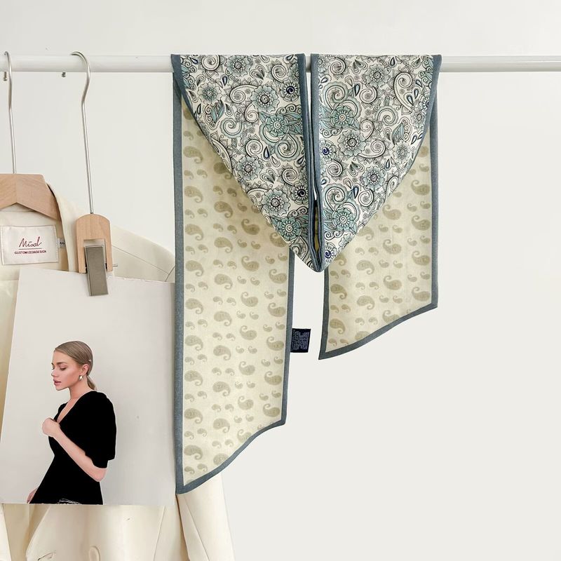 New Double-Sided Color-Block Camellia For Women, Versatile High-End Wool Neck Scarf, Long Silk Scarf_voghion.com