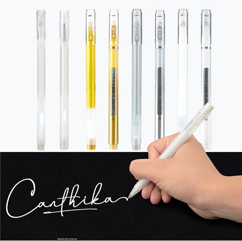Marqueur surligneur blanc pour croquis, dessin et art – Imperméable, séchage rapide, pointe fine (0,6 mm/0,8 mm/1 mm) – Idéal pour les artistes_voghion.com
