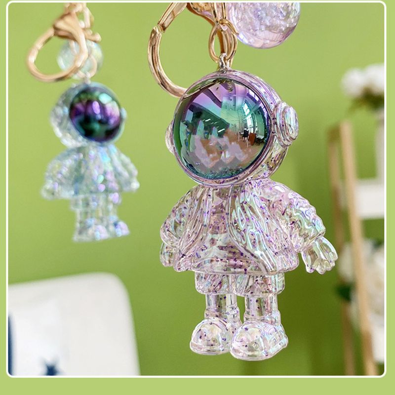 Nuovo portachiavi creativo colorato in cristallo con astronauta, portachiavi per auto, coppia, borsa carina, piccolo ciondolo_voghion.com