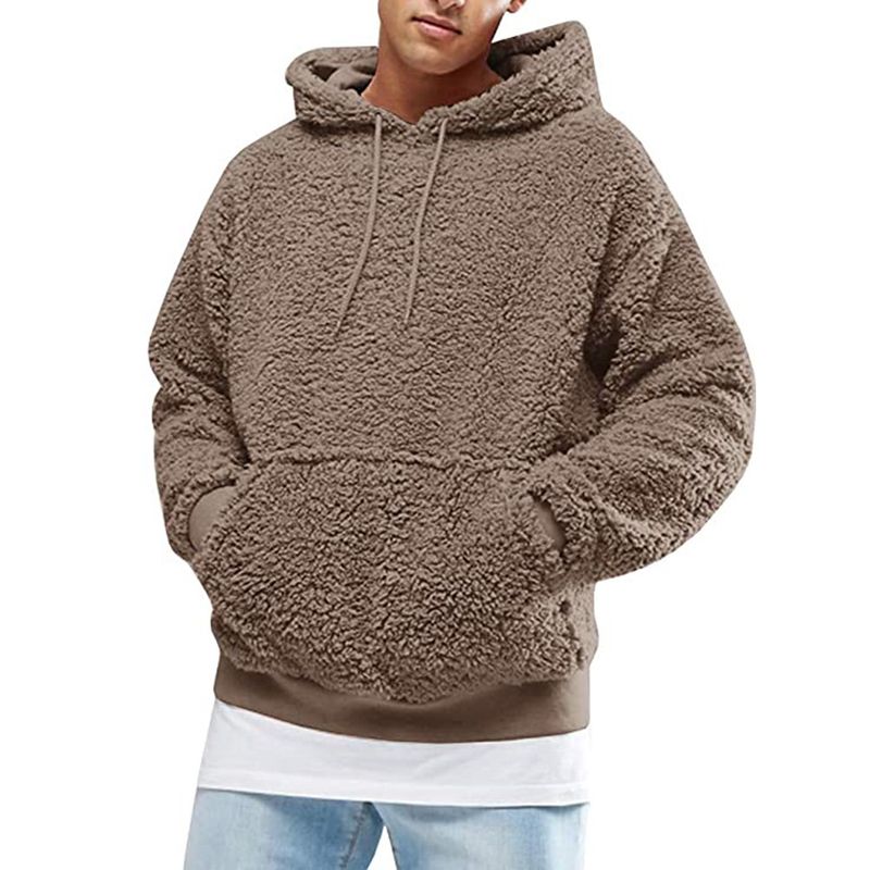 Felpa con cappuccio foderata in pile da uomo autunno inverno 2025_voghion.com