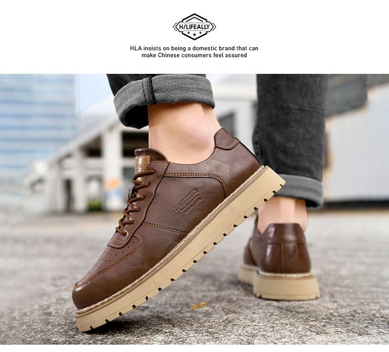 New Thick-Soled Casual Leather Men's Wear-Resistant Height-Increasing Low-Top Outdoor Work Shoes 1_voghion.com