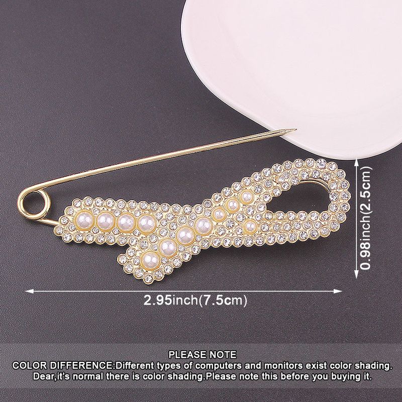 Rhinestone Pearl Simple 7.5cm Large Brooch Cardigan Scarf Decoration Women's Suit Accessory_voghion.com