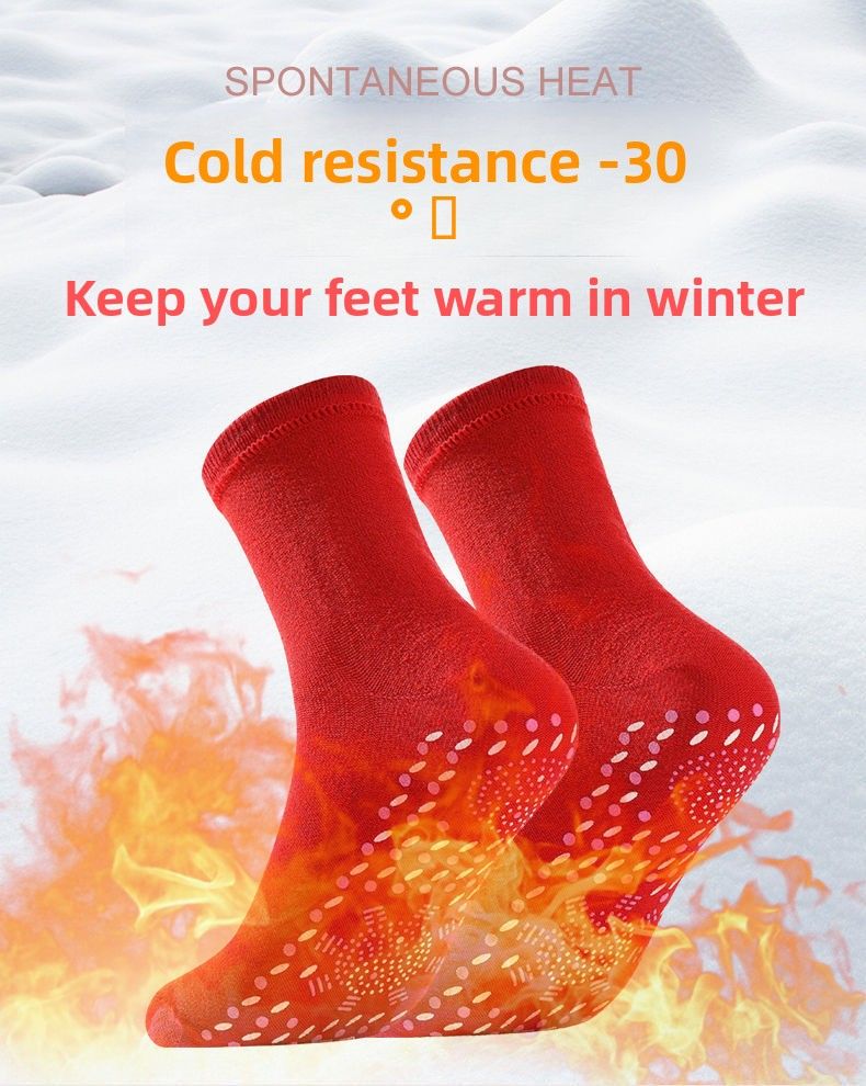 Warme Wintersocken Selbsterhitzende Socken Massage Kältebeständige warme Füße Mittelrohr Schweißabsorbierende Baumwollsocken_voghion.com