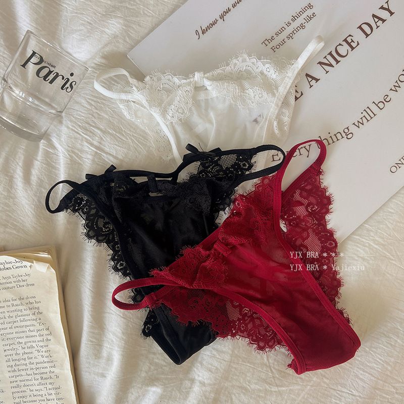 LuvBox French Romantic ~ Mutandine triangolari sottili traspiranti in stile puro desiderio, sexy ed estivo, in pizzo, per donna_voghion.com