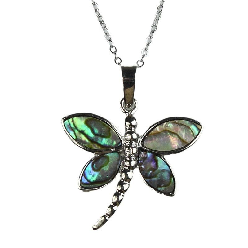 Hanger met natuurlijke abalone schelp en kruiswaterdruppel_voghion.com