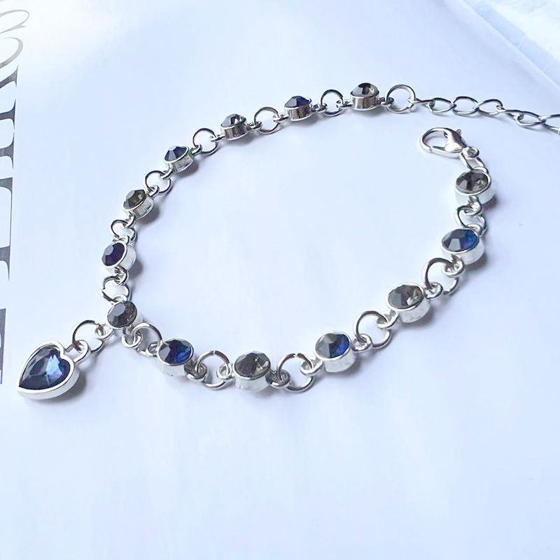 Hearts of the Ocean Damen-Fußketten, einfache und modische, vielseitige, herzförmige Schuhe aus Legierung mit Diamanten_voghion.com