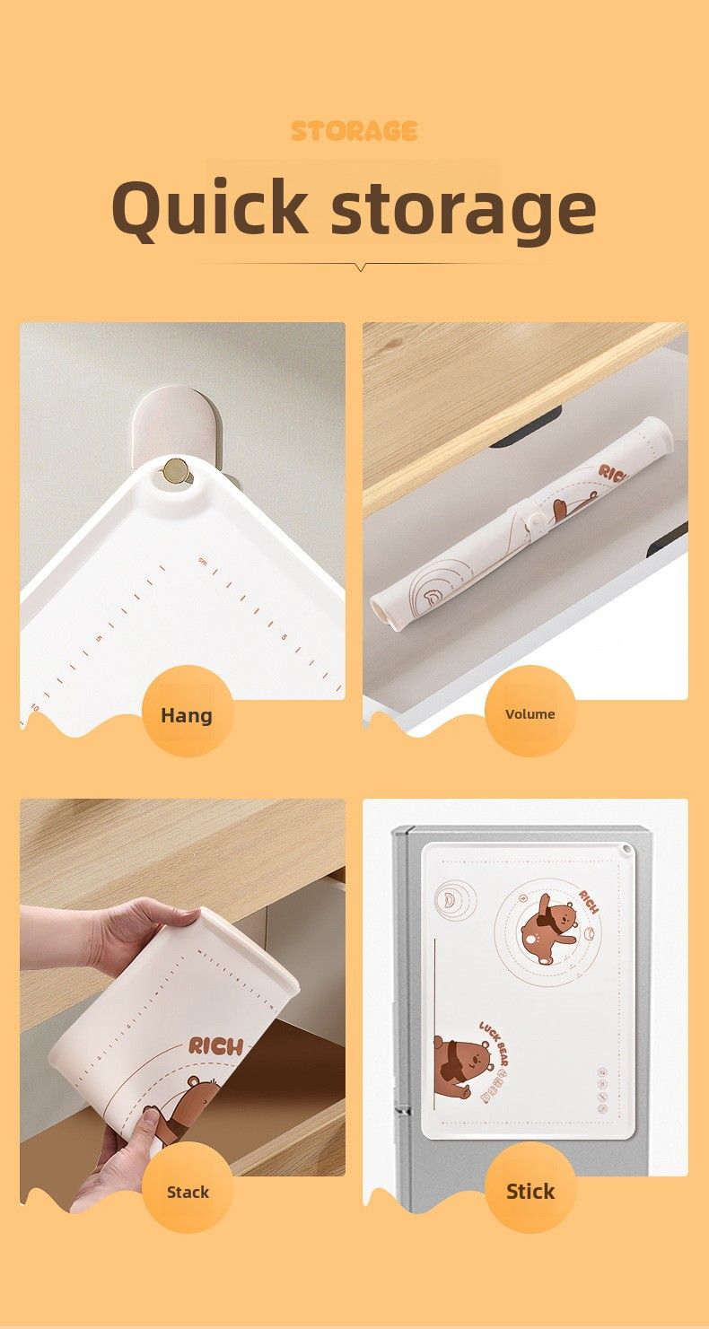 Bär Verdickt Antibakterielle Lebensmittelqualität Silikon Teig Home Use Rolling Backen Bord Knetmatte_voghion.com