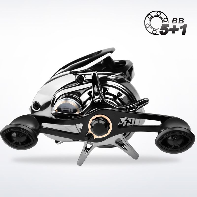 Long Casting Lure Baitcasting 7.2:1 Anti-Backlash 5+1BB With Drag Alarm Electroplated Fishing Reel_voghion.com