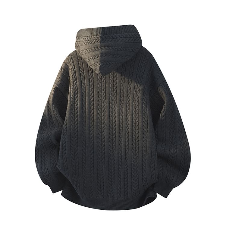 2025 Autumn Winter New Men's Knitted Pullover Thick Loose Fit Sports Style Youth Machine Washable Sweater_voghion.com