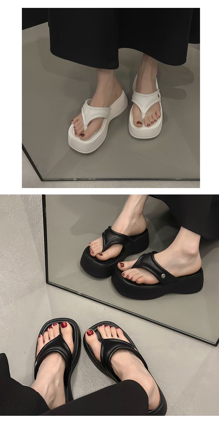 Niche design sandals for women 2024 new metal buckle flip flops summer outdoor open-toed Roman sandals_voghion.com