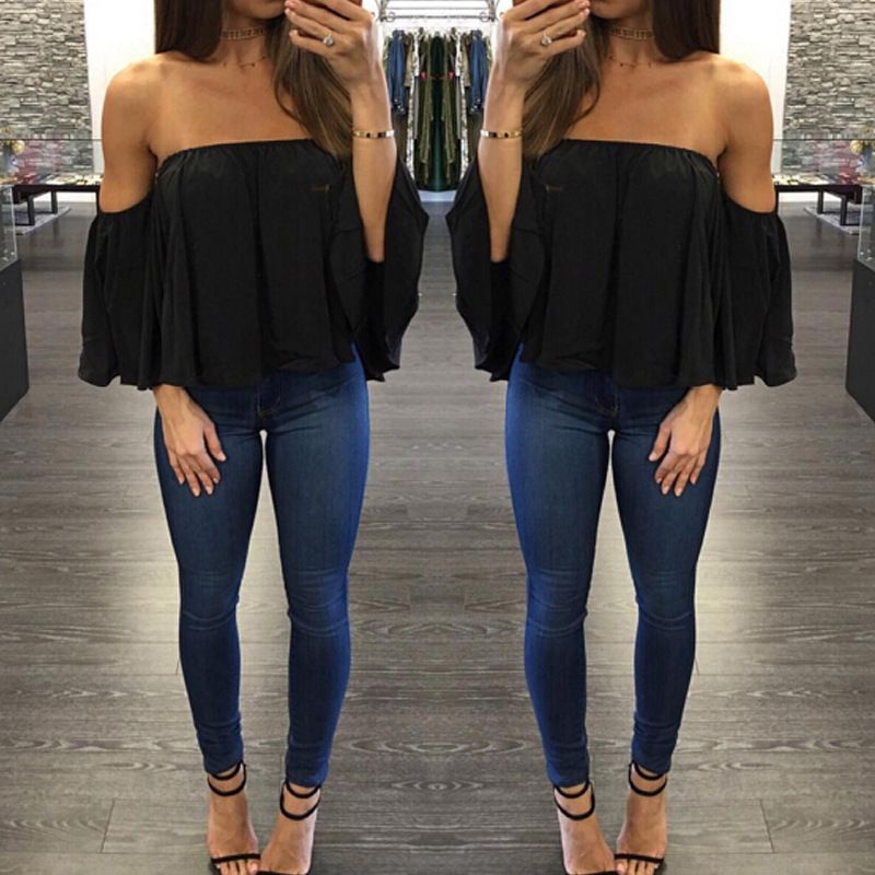 T202# Maglietta in chiffon da donna, taglia unica_voghion.com